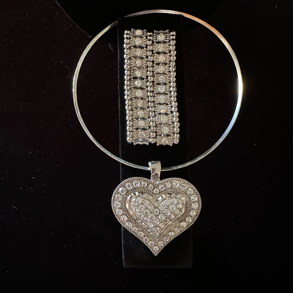 Rhinestone Pendant & Bracelet